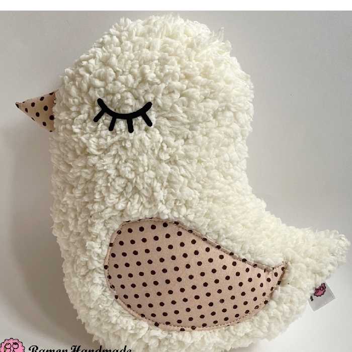 کوسن عروسکی پرنده دستساز رامُن(25سانت)