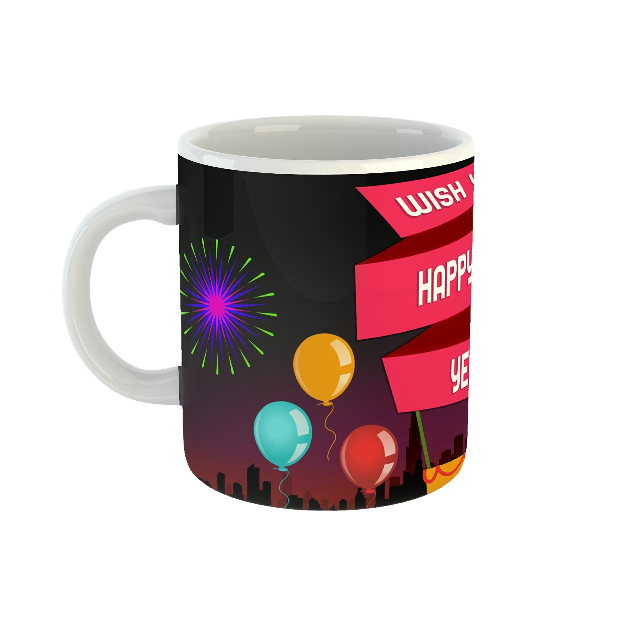 ماگ طرح happy new year مدل بادکنک کد 1398