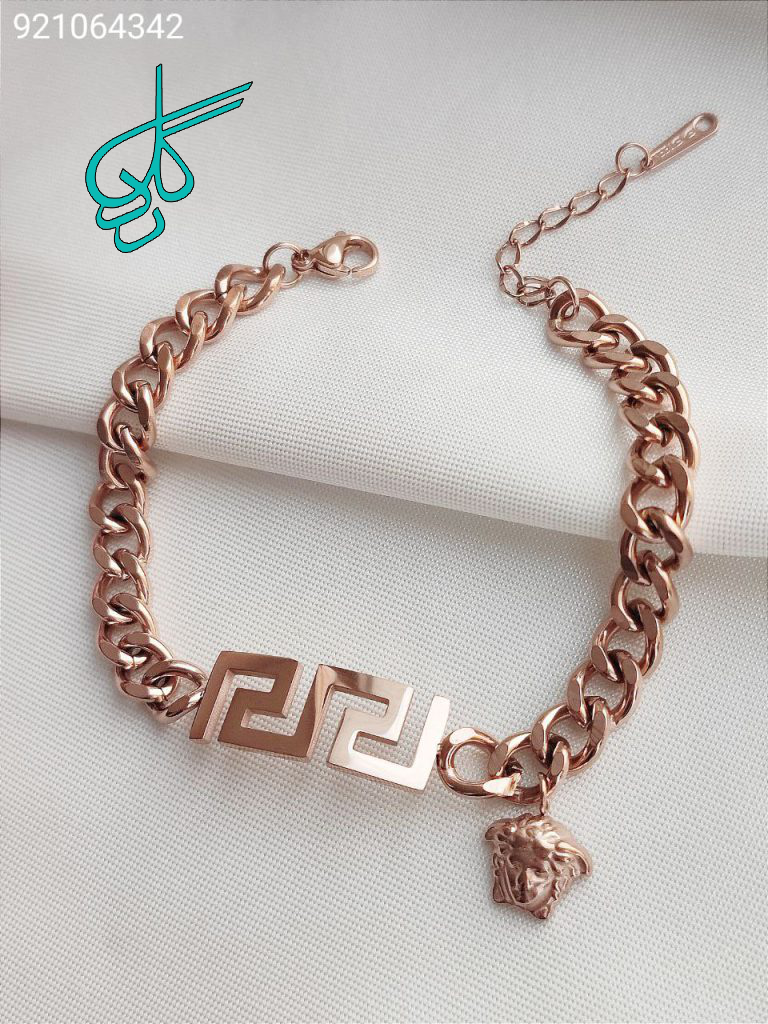 خرید دستبند استیل طرح ورساچ کیفیت عالی کد 1215407 - ردگل