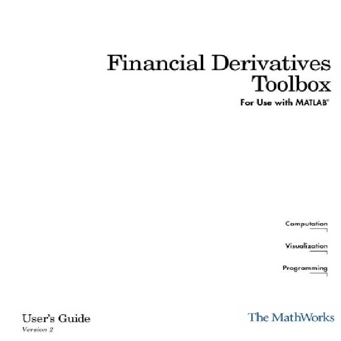 خرید و دانلود نسخه کامل کتاب Matlab Financial Derivatives Toolbox User&#039;s Guide V 2 - Mathworks