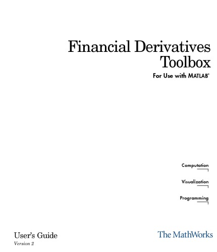 خرید و دانلود نسخه کامل کتاب Matlab Financial Derivatives Toolbox User&#039;s Guide V 2 - Mathworks