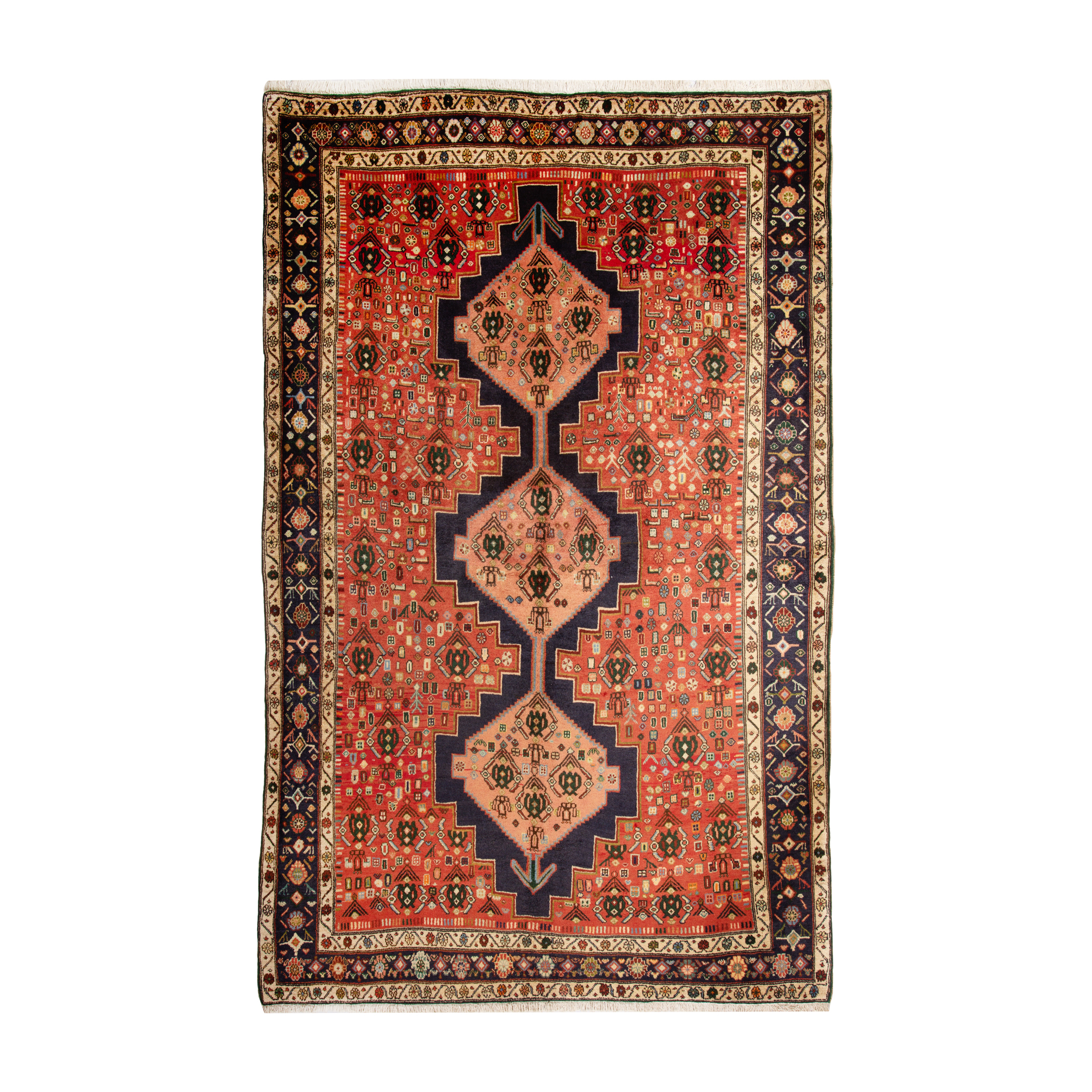 فرش دستبافت سه و نیم متری مدل کردی کد 3994