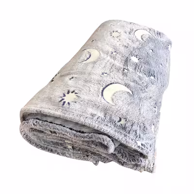 پتو مدل شبنما طرح ماه و ستاره دو نفره سایز 240x220 سانتی متر