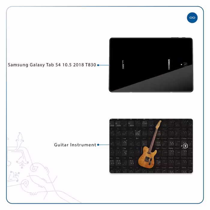 برچسب پوششی ماهوت مدل Guitar-Instrument مناسب برای تبلت سامسونگ Galaxy Tab S4 10.5 2018 T830