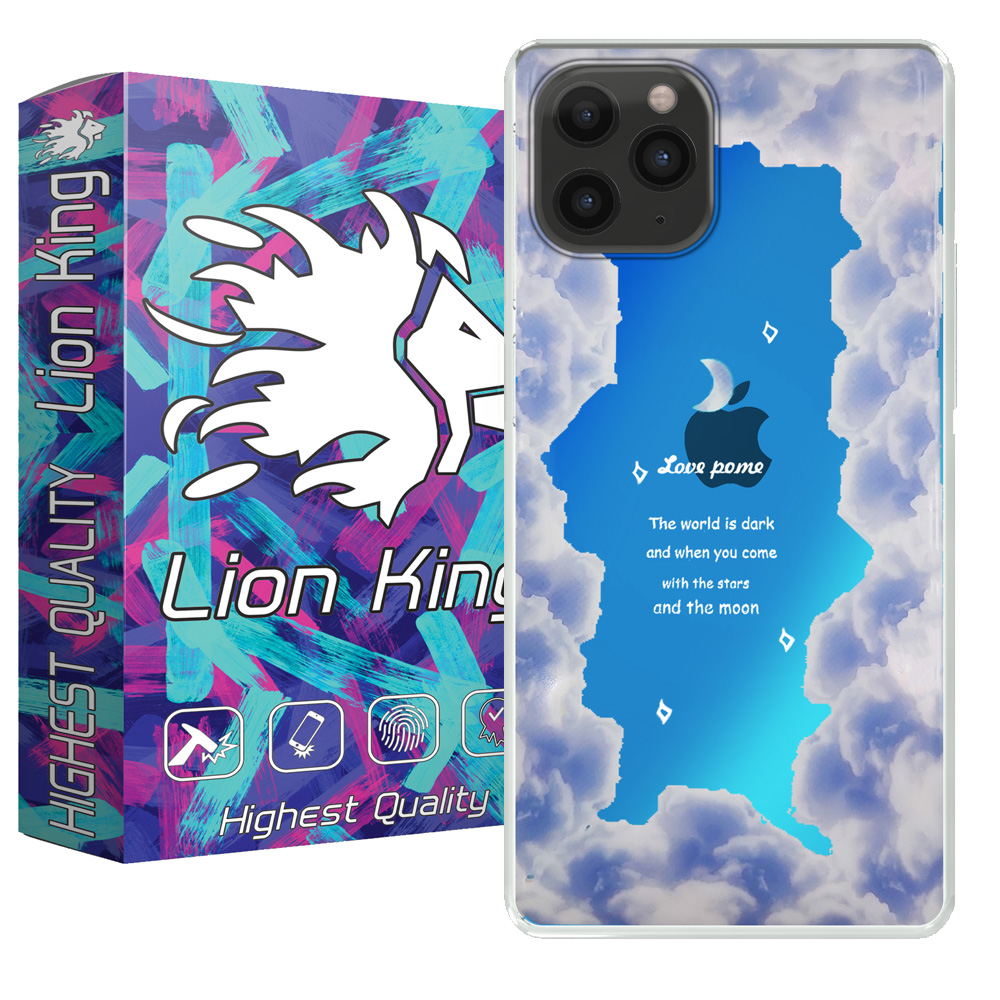    کاور لاین کینگ مدل هولوگرامی ابر وماه مناسب برای گوشی موبایل  اپل IPhone 11 pro Max