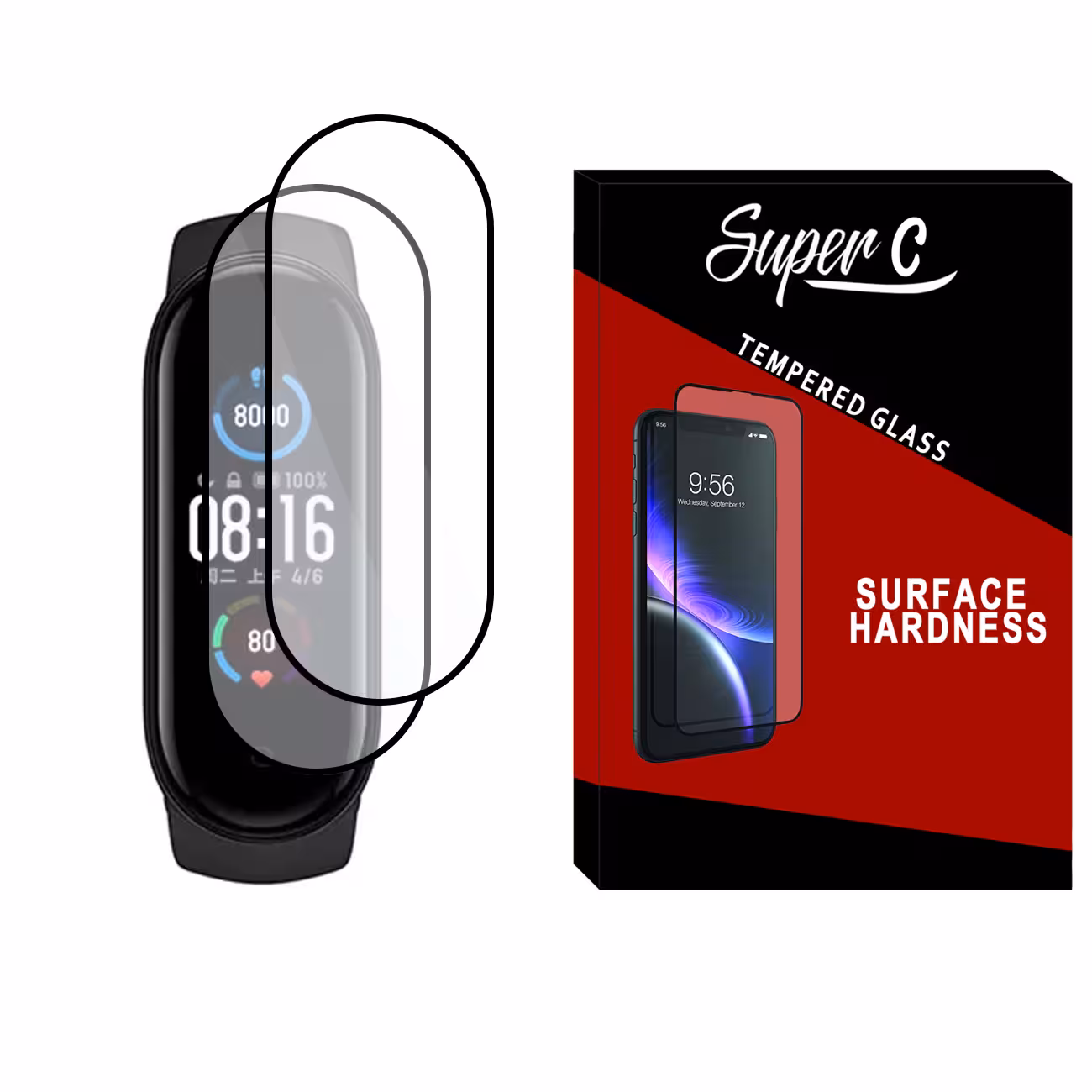 محافظ صفحه نمایش نانو سوپرسی مدل SRC مناسب برای ساعت هوشمند شیائومی Mi Band 6 بسته دو عددی