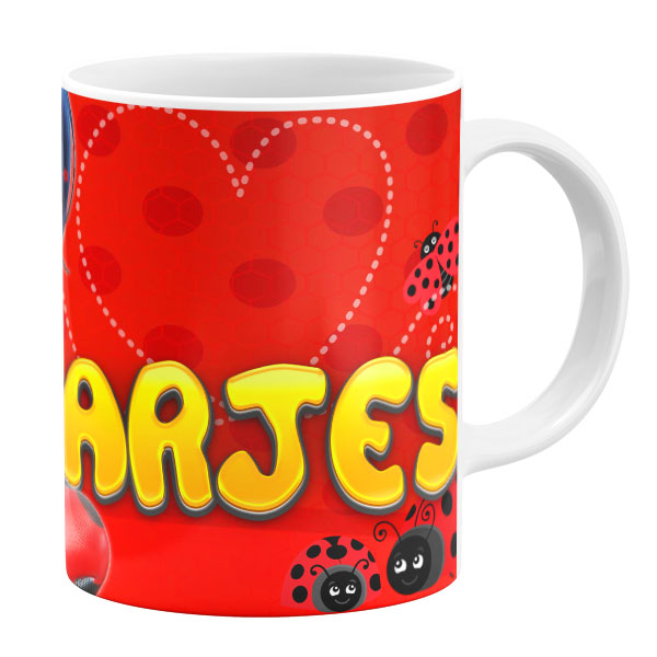 ماگ طرح دختر کفشدوزکی مدل نرجس