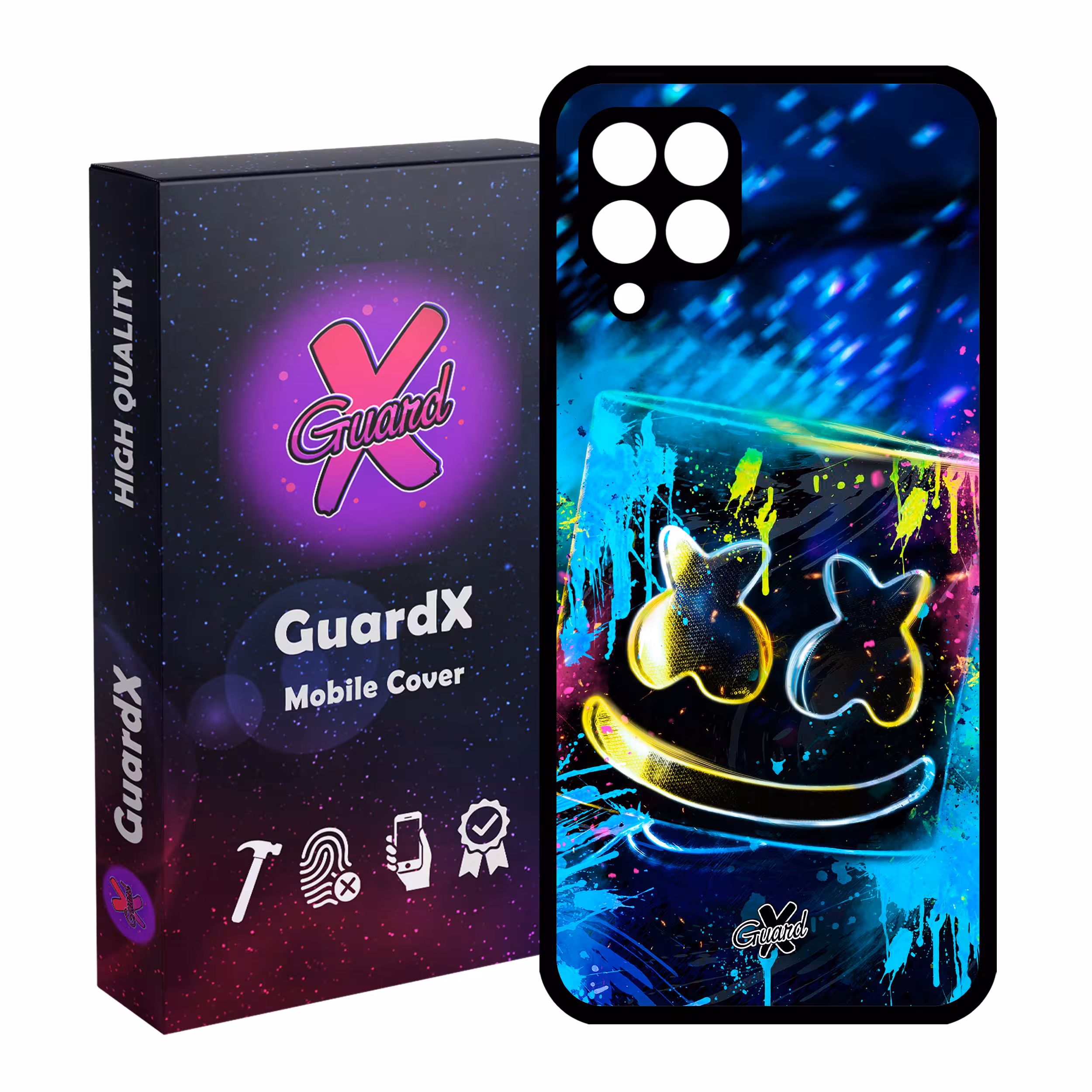 کاور گارد ایکس طرح Marshmello مدل Glass10104 مناسب برای گوشی موبایل سامسونگ Galaxy A12