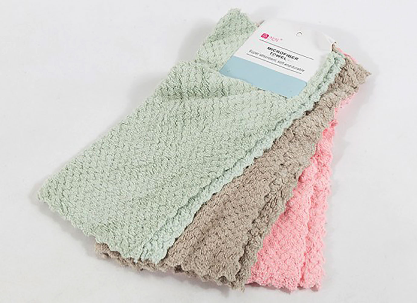 دستمال آشپزخانه 3 عددی پولیشی رنگی