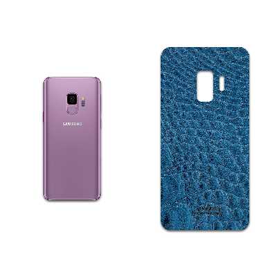 برچسب پوششی ماهوت مدل Blue-Crocodile-Leather مناسب برای گوشی موبایل سامسونگ Galaxy S9