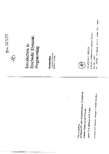 خرید و دانلود نسخه کامل کتاب Introduction to Stochastic Dynamic Programming (Probability and Mathematical Statistics)