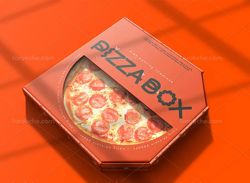 موکاپ طرح جعبه پیتزا | گرافیک با طعم تربچه