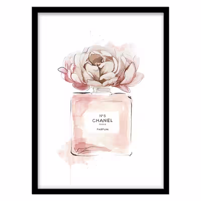 تابلو فورنیمو مدل دکوراتیو پوستر آبرنگ مینیمال عطر شنل کد 05311B