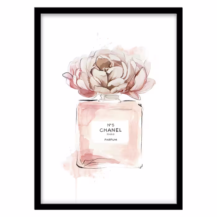 تابلو فورنیمو مدل دکوراتیو پوستر آبرنگ مینیمال عطر شنل کد 05311B