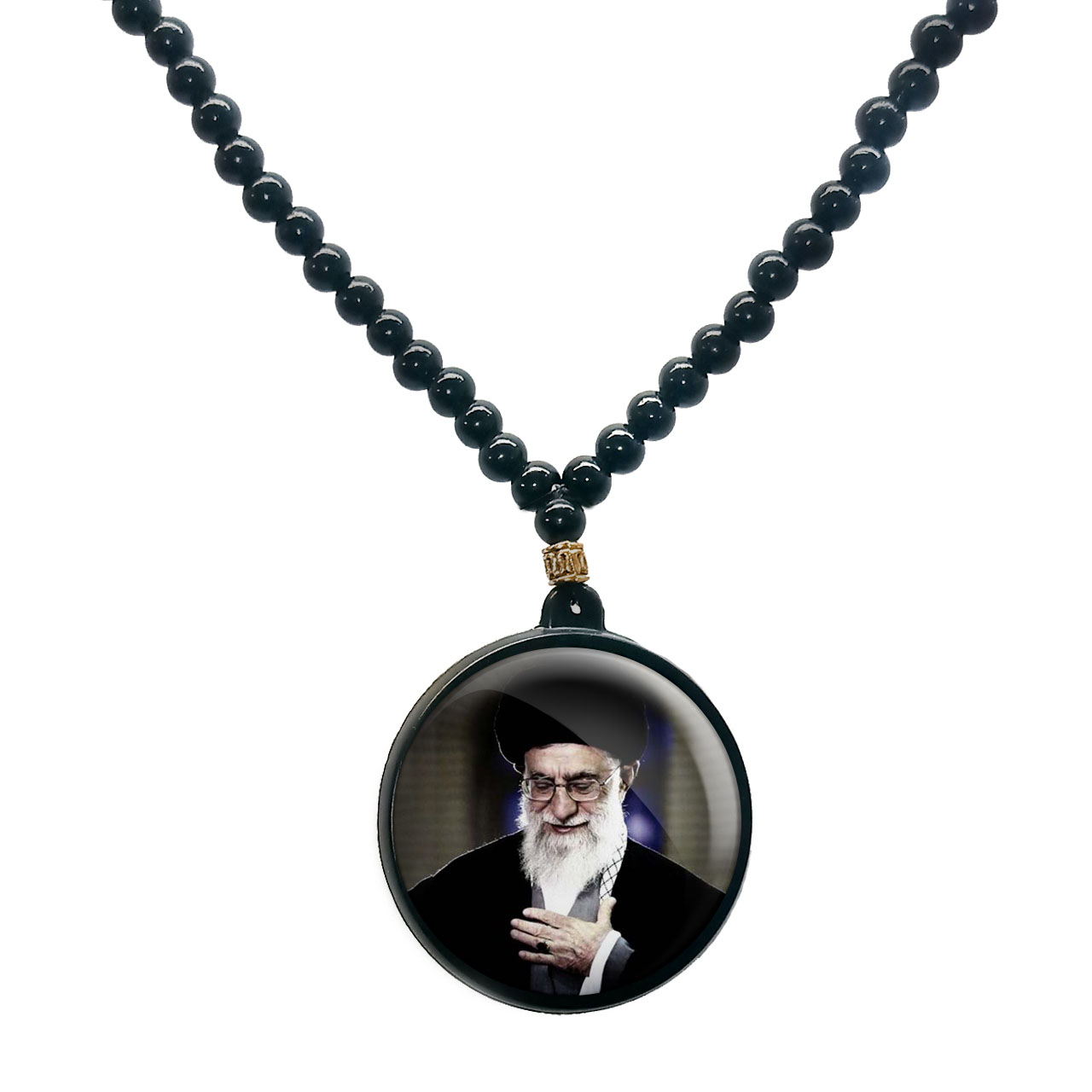 گردنبند پرمانه طرح آیت الله خامنه ای کد pmd.11692مدل دو طرفه