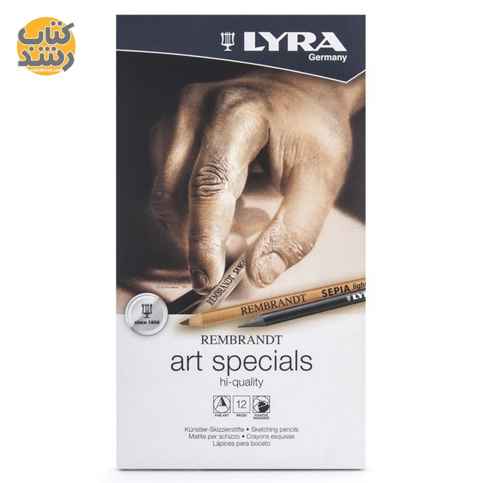 مداد کنته 12 عددی مدل آرت اسپیشیال جعبه فلزی لیرا LYRA art specials