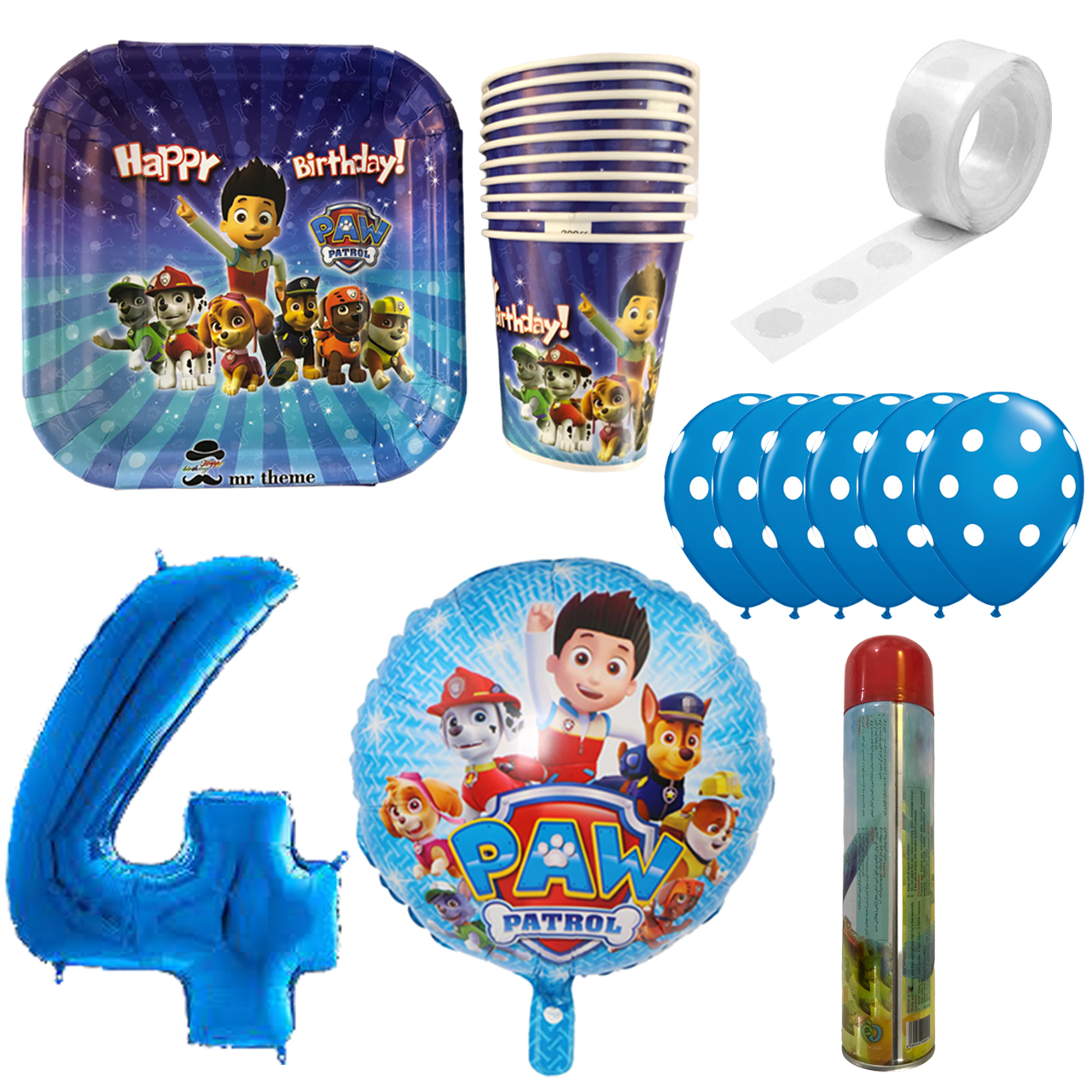 مجموعه 30 عددی تم تولد مسترتم طرح سگهای نگهبان کد 4