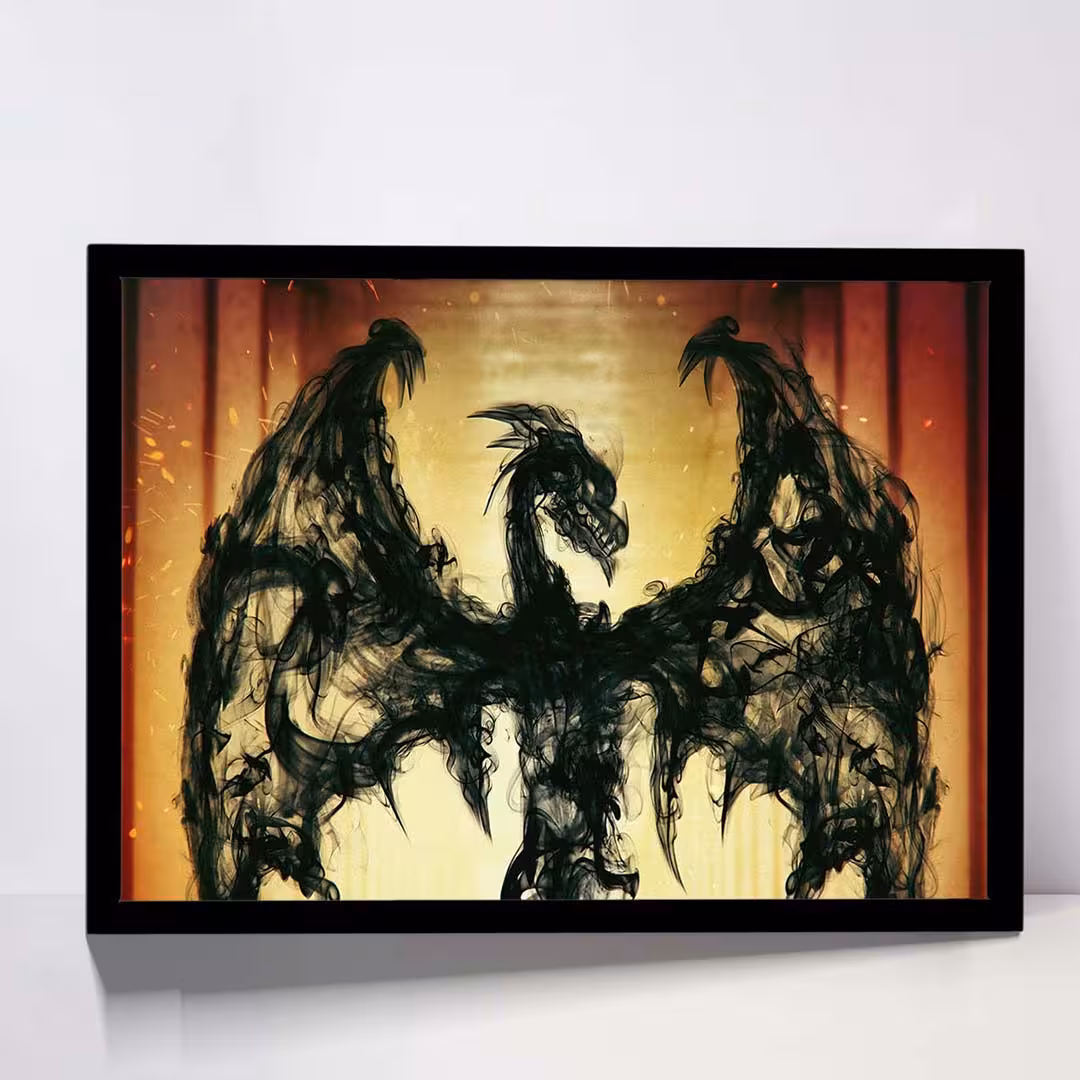 تابلو مدل dragon of ashes کد F-12005