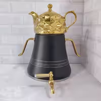 کتری قوری روگازی کد 305 مشکی اف ار شیردار دسته نسوز کف چدن قوری چینی برند شکس 