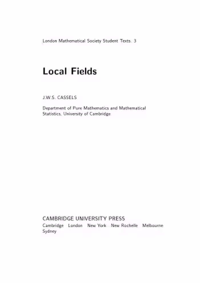 خرید و دانلود نسخه کامل کتاب Local Fields