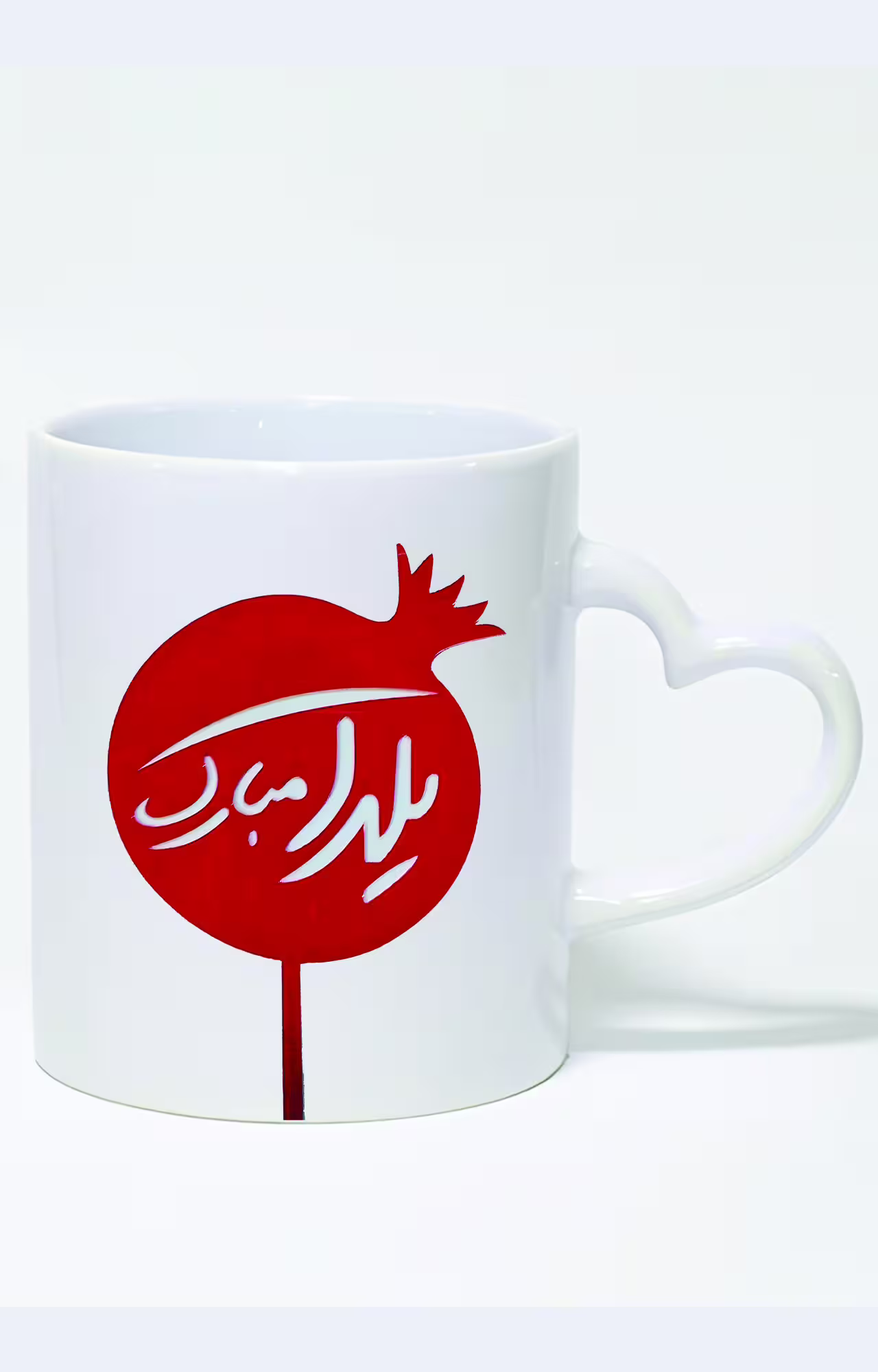 ماگ دسته قلبی طرح شب یلدا مبارک کد 3797