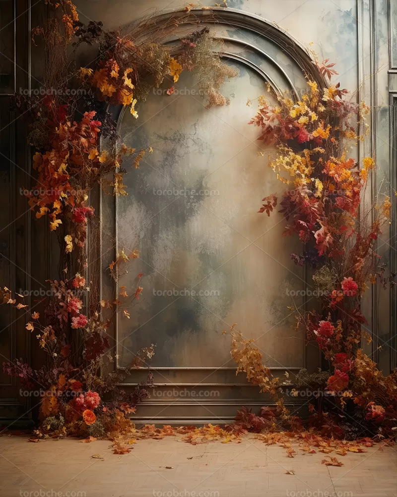 بک دراپ عکاسی گل و برگ زرد | گرافیک با طعم تربچه