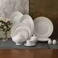 سرویس غذاخوری 74 پارچه چینی زرین ایران مدل ایتالیا کلارا درجه عالی