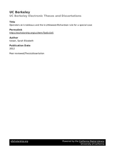 خرید و دانلود نسخه کامل کتاب Operators on k-tableaux and the k-Littlewood-Richardson rule for a special case