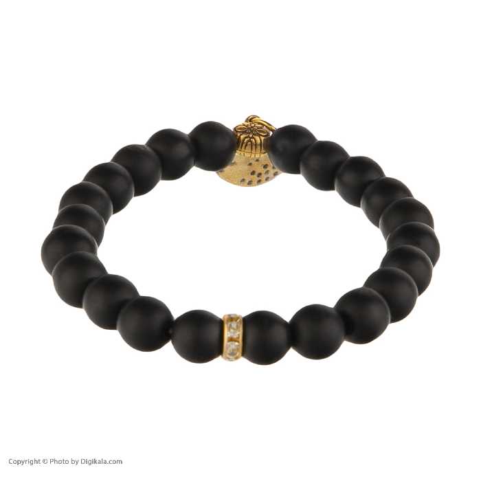 دستبند مدل مهره ای اونیکس طرح پرنده کد 6970
