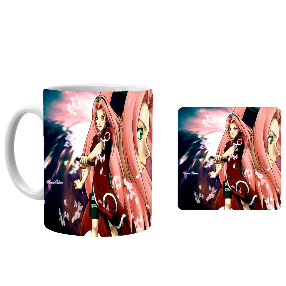 ماگ طرح انیمه ناروتو xn7 به همراه زیرلیوانی