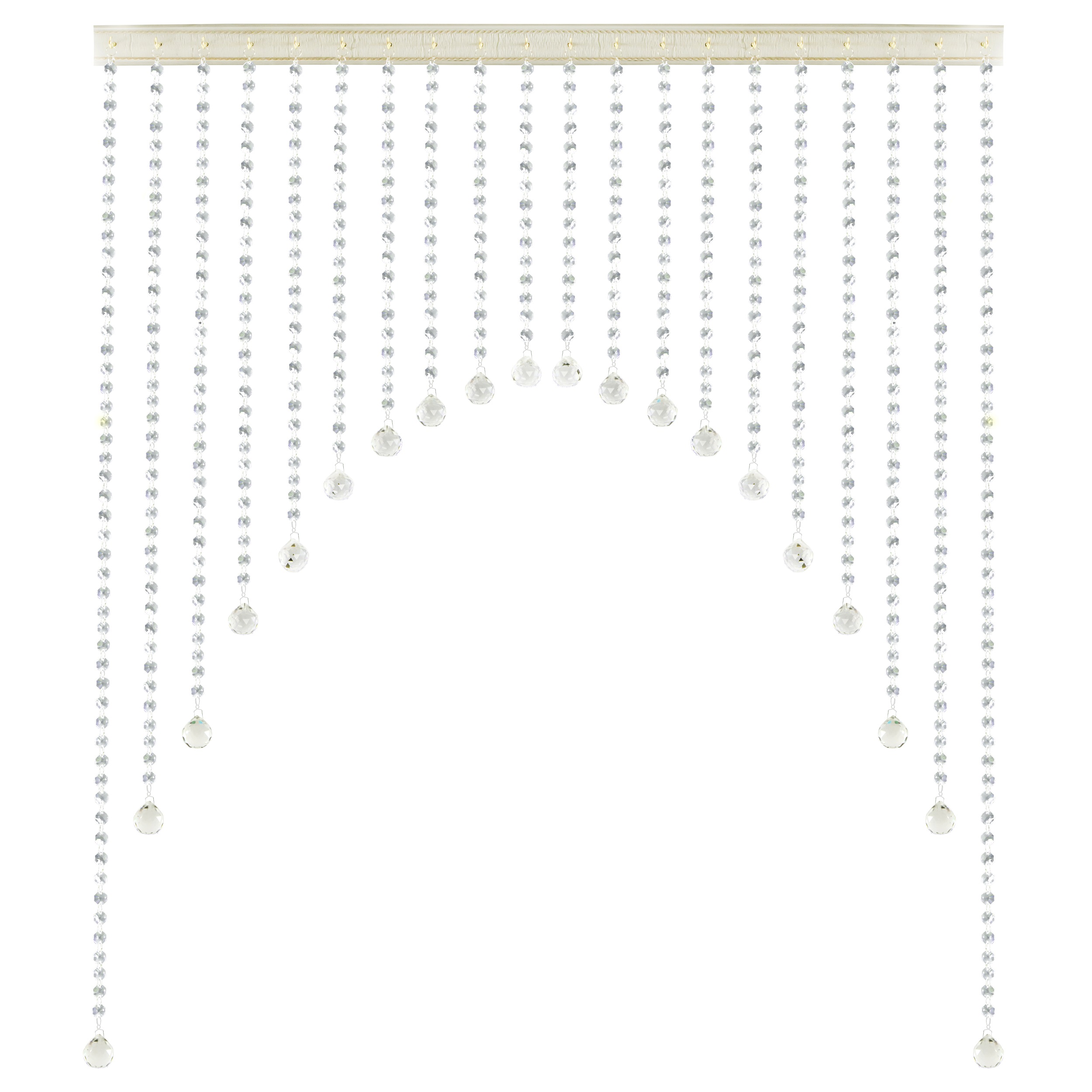 پرده ریسه ای مدل هلالی سایز 100x100سانتی متر