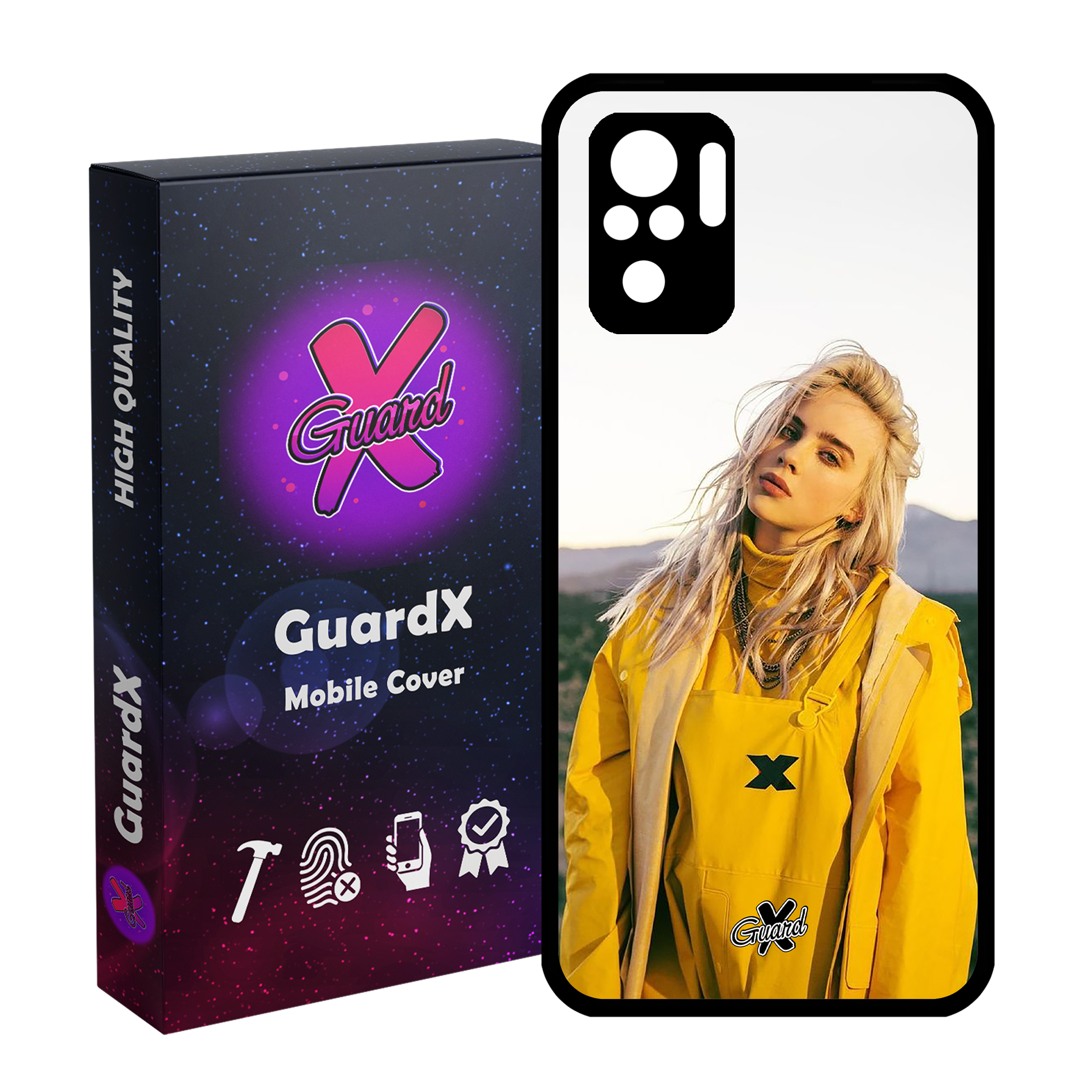 کاور گارد ایکس طرح Billie Eilish مدل Glass10227 مناسب برای گوشی موبایل شیائومی Redmi Note 10 4G / Note 10S
