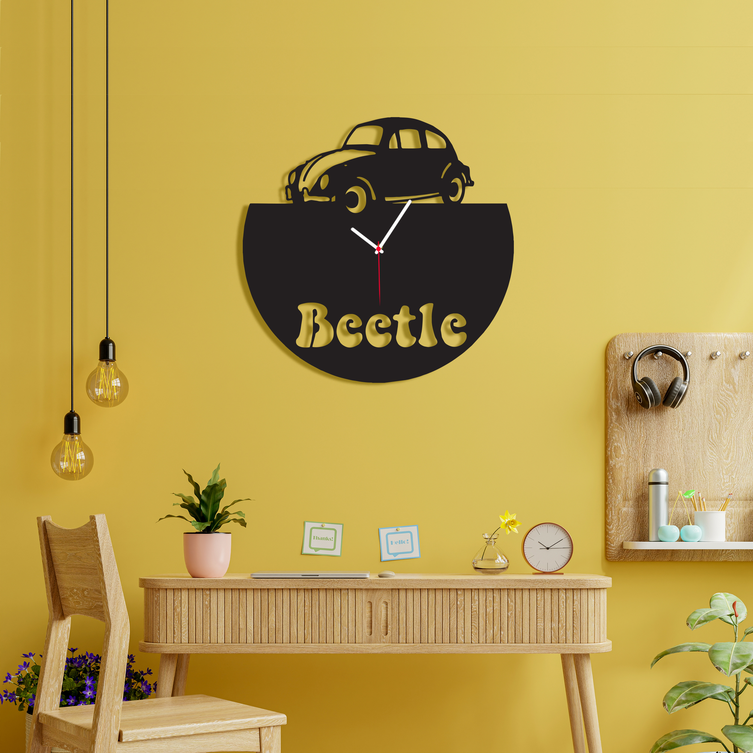 ساعت دیواری ماهوت طرح فولکس بیتل کد 019