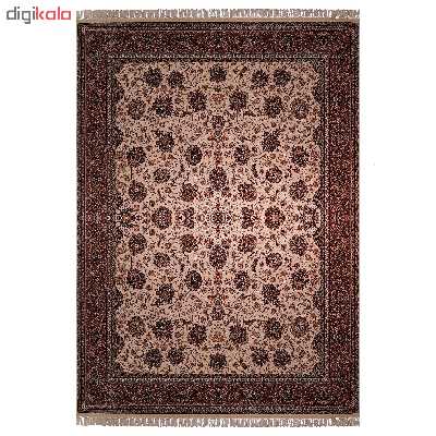 فرش ماشینی زمرد مشهد طرح افشان مدل گل درشت زمینه کرم