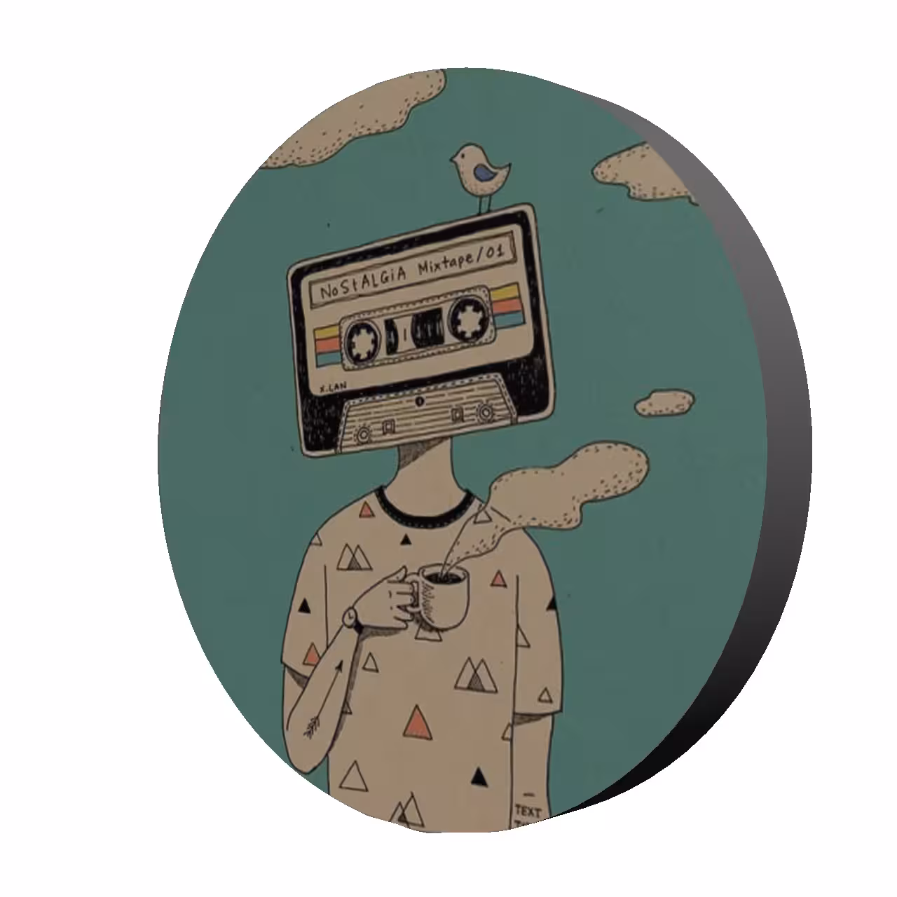 استیکر طرح موزیک مدل Nostalgia Mixtape