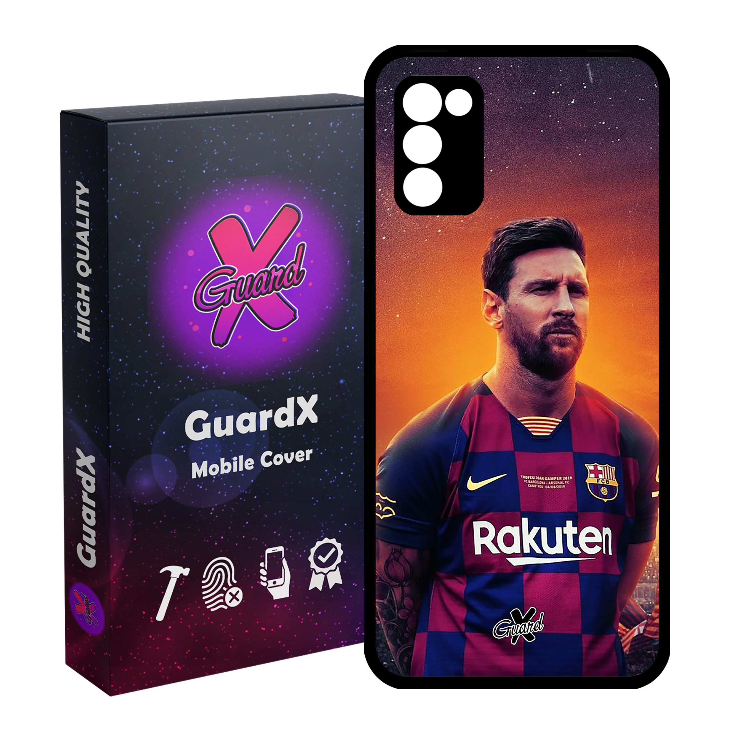 کاور گارد ایکس طرح Messi مدل Glass10123 مناسب برای گوشی موبایل سامسونگ Galaxy A03s