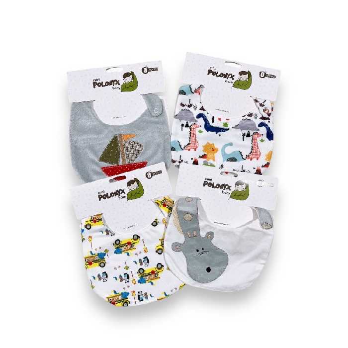 پیشبند نوزاد پارچه ای تک دکمه مینی پولونیکس Mini Polonyx