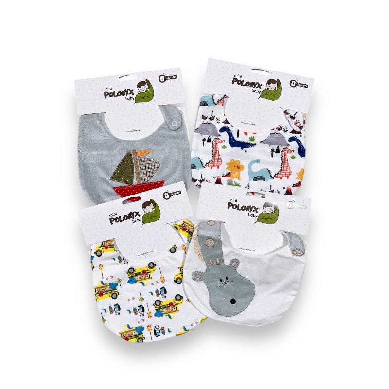 پیشبند نوزاد پارچه ای تک دکمه مینی پولونیکس Mini Polonyx