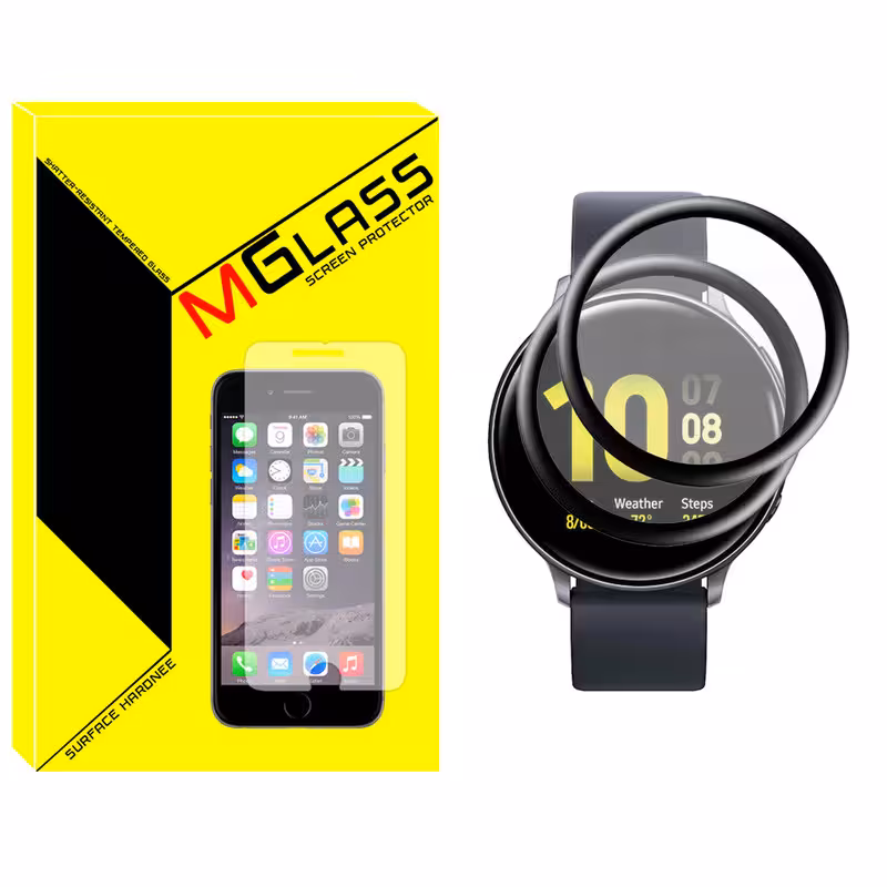 محافظ صفحه نمایش نانو ام‌گلس مدل Pmma-MG مناسب برای ساعت هوشمند سامسونگ Galaxy Watch Active 44mm بسته دو عددی | کالا برتری
