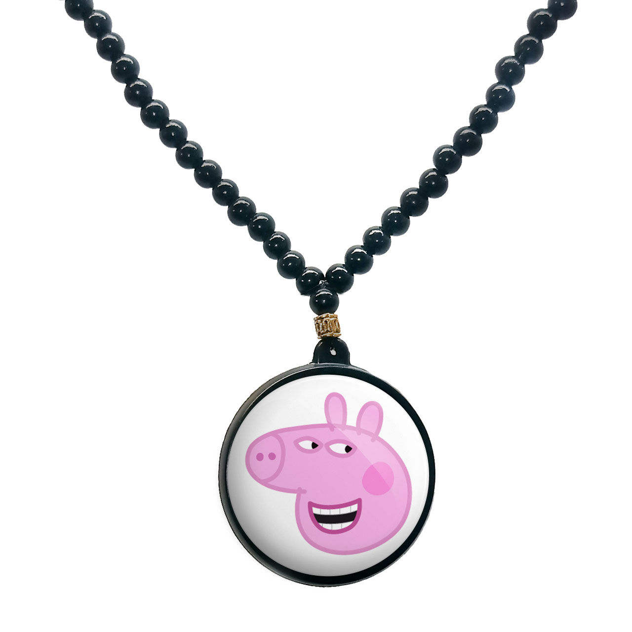 گردنبند پرمانه طرح پپاپیگ کد pmd.25061 مدل دو طرفه