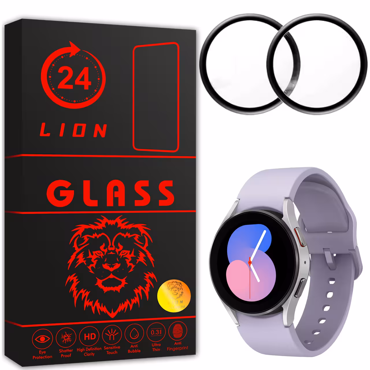 محافظ صفحه نمایش لاین مدل RT007 مناسب برای ساعت هوشمند سامسونگ Galaxy Watch 5 40mm بسته دو عددی