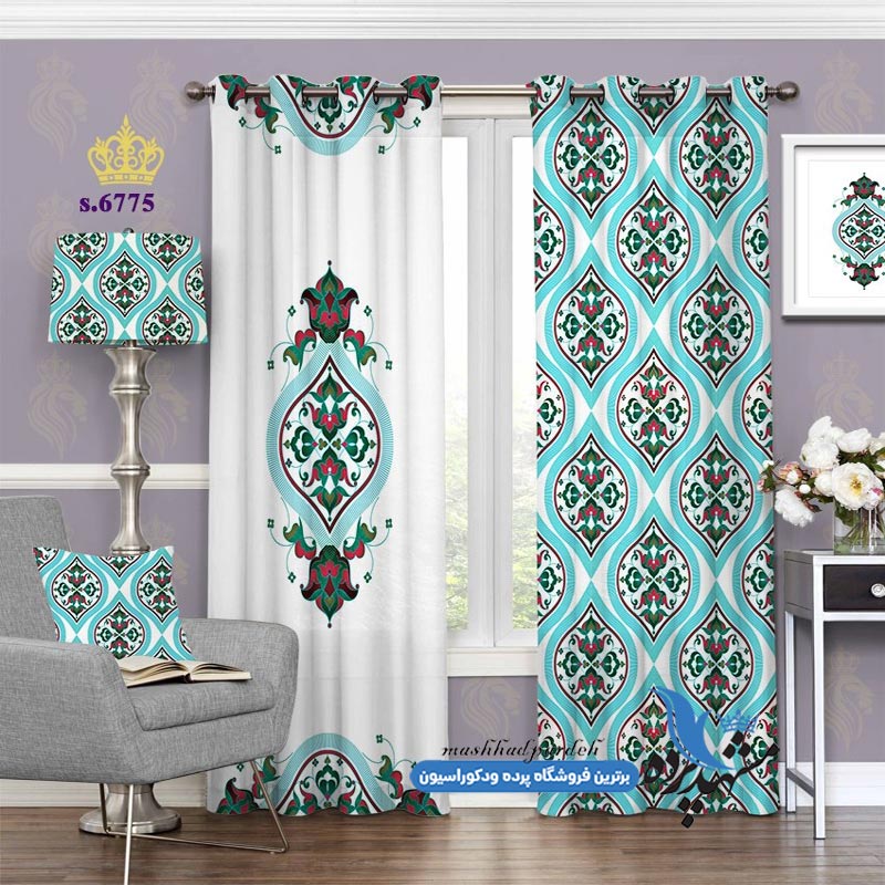 پرده پانچ طرح اسلیمی گلدار کد S6775