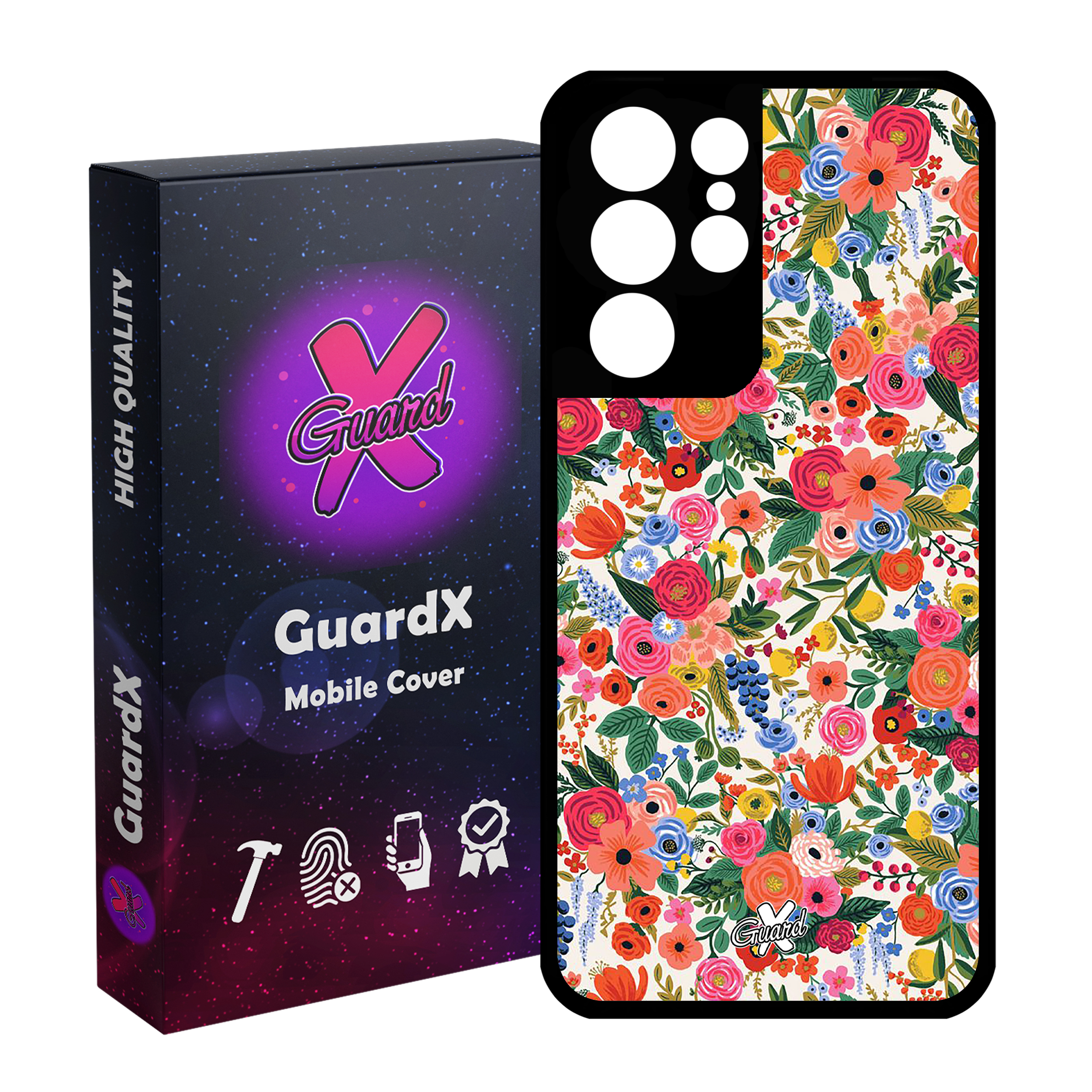 کاور گارد ایکس طرح گل مدل Glass10247 مناسب برای گوشی موبایل سامسونگ Galaxy S21 Ultra