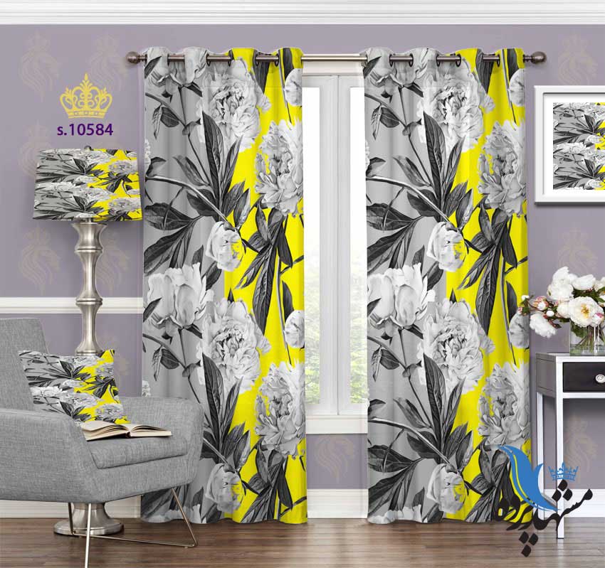 پرده پانچ طرح گل S10584