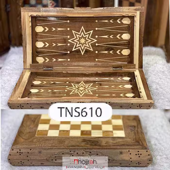 اطلاعات ، قیمت و خرید تخته نرد چوب گردو دور منبت کد TNS610