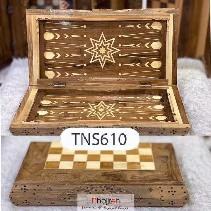 اطلاعات ، قیمت و خرید تخته نرد چوب گردو دور منبت کد TNS610