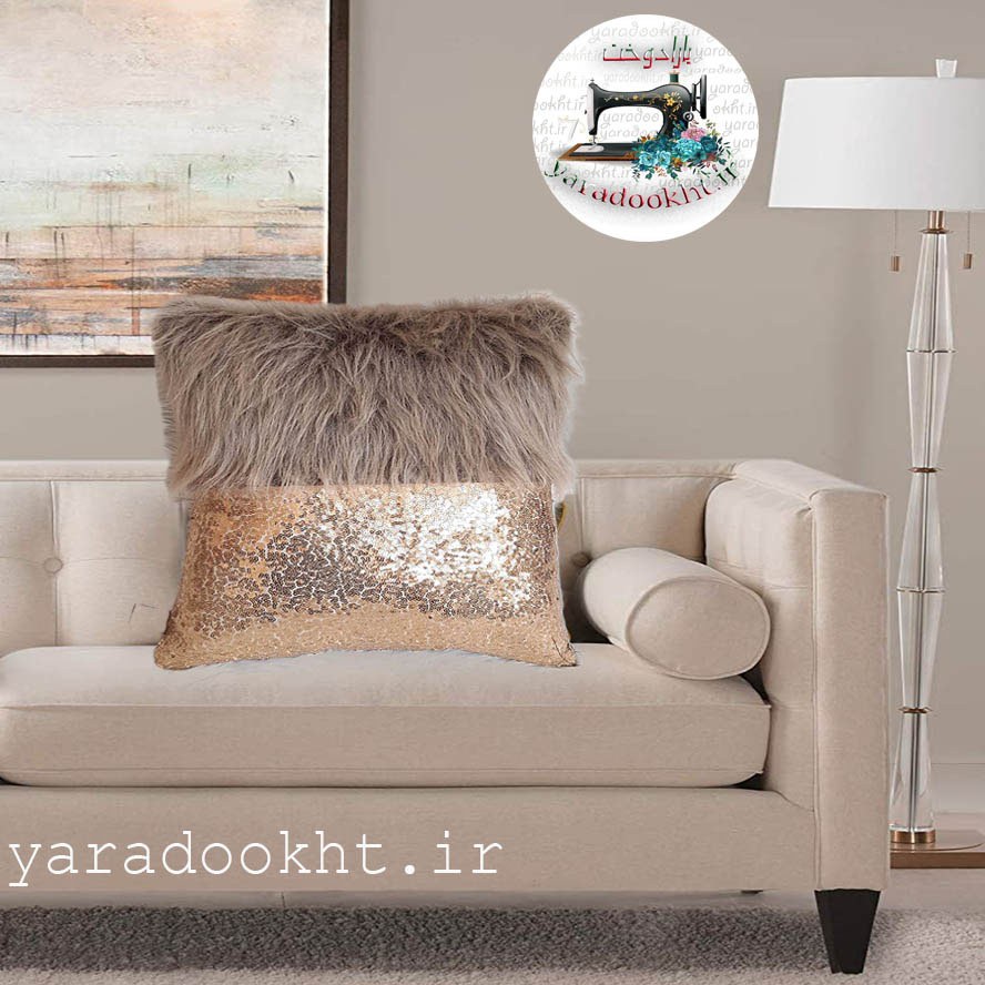 کاور کوسن خزپرزبلند طرح نیمه پولکی