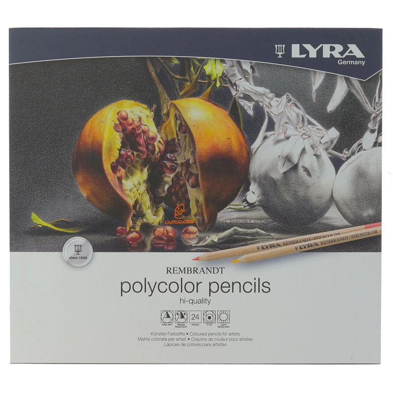 مداد رنگی 24 رنگ جعبه فلزی مدل POLYCOLOR PENCILS لیرا LYRA