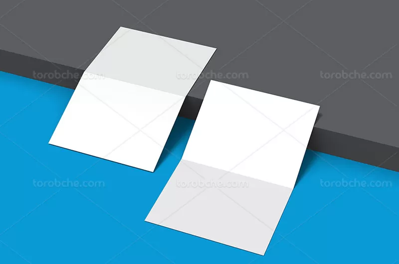 موکاپ لایه باز بروشور دو لت | گرافیک با طعم تربچه