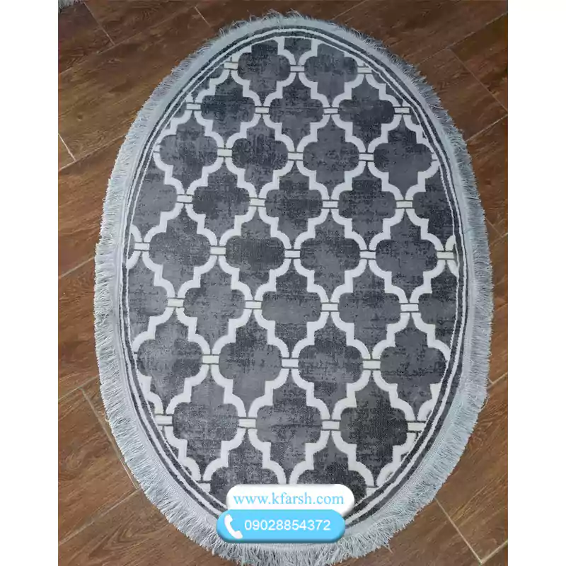 فرش بیضی مدرن طرح مراکشی 1در1.5 متری